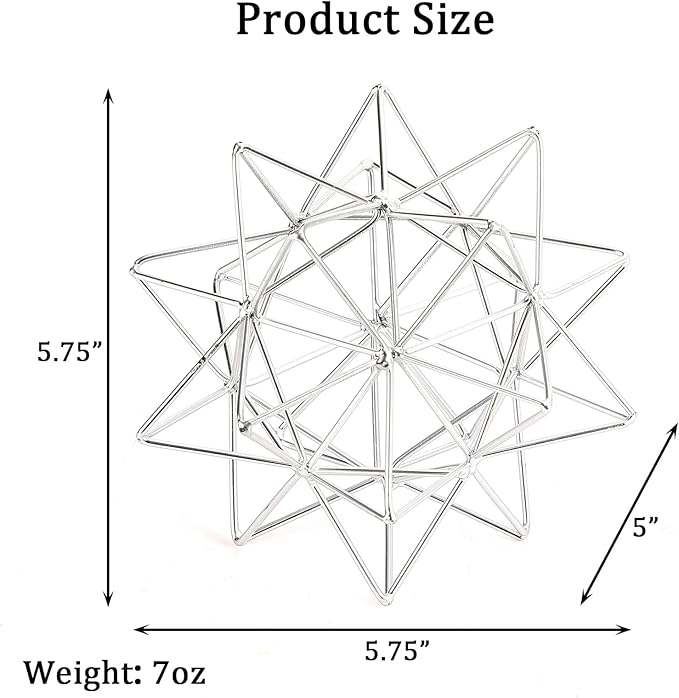 Metal Geometric Table Top Decor, 3D Sliver Spheres Decorative Accents Balls, Iron Abstract Sculpture Objects for Home Decor, Coffee Table Top Decorations for Home Office Living Room Bedroom Decor