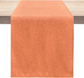 Orange Table Runner 13 x 36 Inches Long, Cotton Linen Farmhouse Style Fall Dresser Scarf for Kitchen Dining Coffee Table Parties Wedding Home Decor (13” x 36”, Orange)