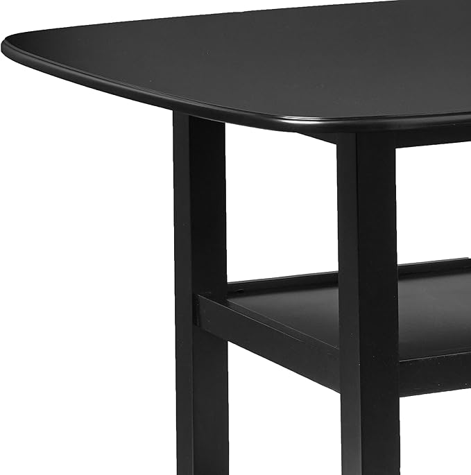 Homelegance Norman 5-Piece Counter Height Dining Set with Two Display Shelves, Black