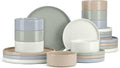 E-far Dinnerware Sets for 8, 24-Piece Stoneware Plates and Bowls Dish Set, Modern Kitchen Dinning Dishware, Chip and Scratch Resistant, Microwave & Dishwasher Safe, Speckled Multicolor