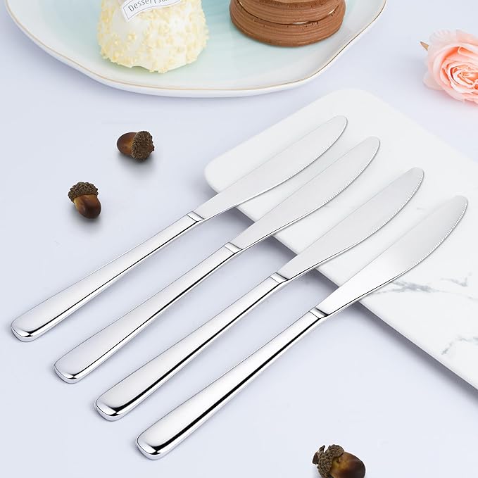 36 Pieces Butter Knives Set - 9 Inches Butter Knife, Food Grade Stainless Steel Dinner Knives Set, Mirror Polished Knife Silverware for Home, Restaurant, Kitchen, Dishwasher Safe