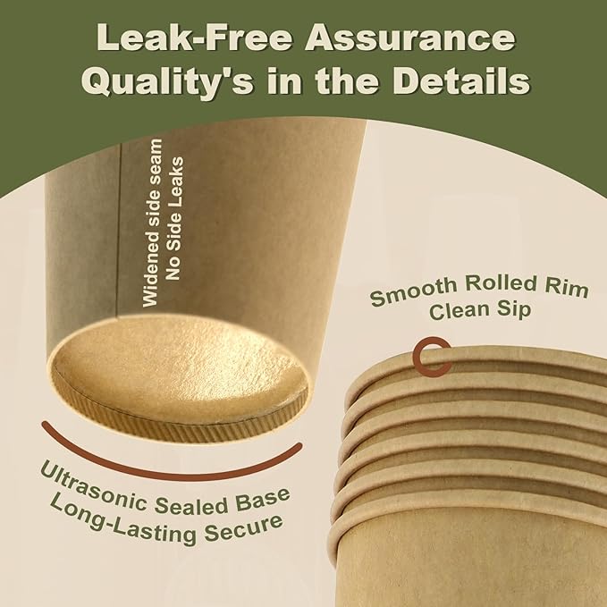 5 oz 600 Pack Disposable Coffee Cups, Bulk Brown Disposable Paper Cups, Coffee Cups for Hot Tea, Chocolate and Cold Drinks