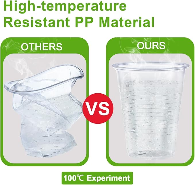 2000 Pack 9 oz Clear Plastic Cups, 9 Ounce Disposable Drinking Cups for Party, Event, Picnic, Cold, Hot
