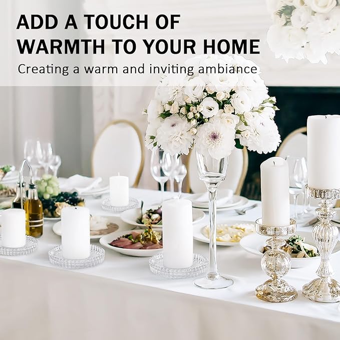 Modern Glass Coasters, GOH DODD Set of 6 Crystal Coasters Tabletop Protection for Drinks, Home Decor, Kitchen, Living Room, Patio, Wedding, Party, Housewarming Gifts, Clear