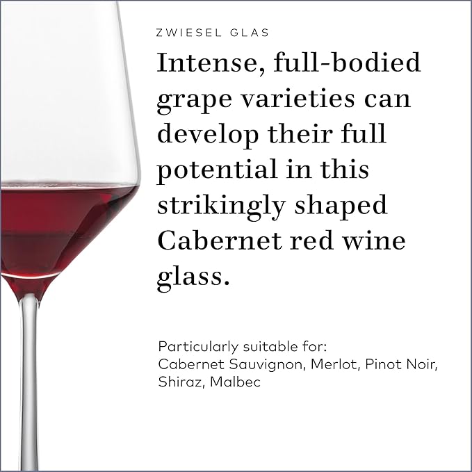 ZWIESEL GLAS Pure Cabernet Red Wine Glass (Set of 4), Graceful Wine Glasses for Red Wine, Dishwasher-Safe Tritan Crystal Glasses, Made in Germany (19 Ounce)