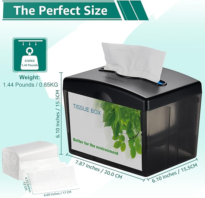 Napkin Dispenser, Restaurant Napkin Holder for Restaurants, Cafes, and Bars, Durable ABS Plastic, Space-Saving Design, Easy Access to Folded Napkins, Black