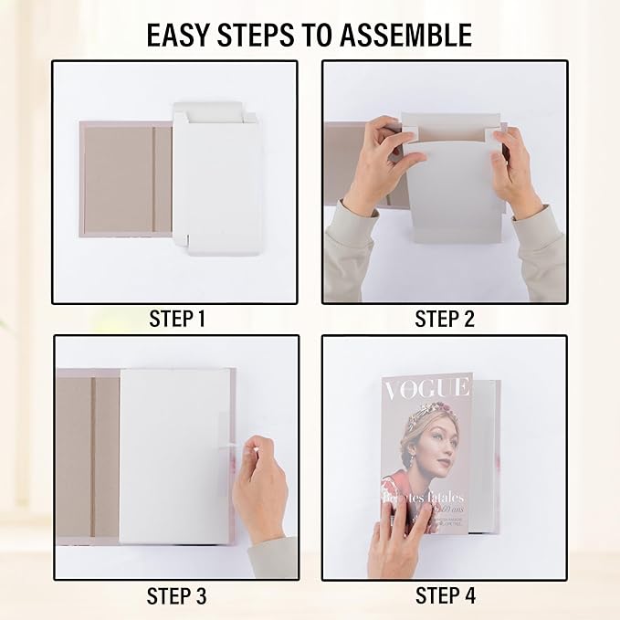 Pastel Medium | 4 PCS Faux Decorative Books for Home Decor | Not Real Books (Cardboard Boxes) | Coffee Table, Shelf Styling & Modern Aesthetic Accent Pieces for Living Room, Office