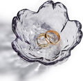 Cherry Blossom Glass Ring Holder Dish, Decorative Jewelry Trinket Rings Earrings Keys Storage Organizer Tray(Gray)