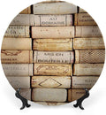 Decorative Plates, Winery Print Ornament, Different Wine Corks Arranged in Line Collections, 7 Inch, Kitchen Wall Decor, Ivory Pale Brown