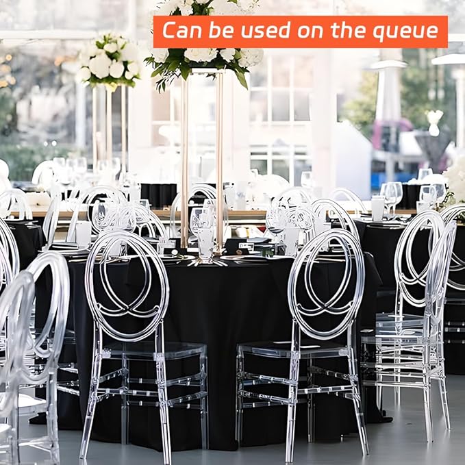 Cuckan 120 Inch Round Tablecloth, 2 Pack Black Stain Resistant and Wrinkle-Free Polyester Table Cover for Wedding, Banquet, Party, Restaurant – [Black ], [2-Pack]
