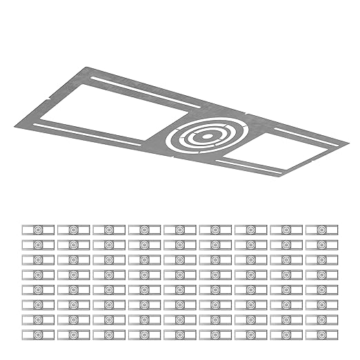 ASD 72 Pack New Construction Mounting Plate with Symmetric Round Hole - 3-4-6" Flat Steel Rough-in Wafer Light Bracket, LED Recessed Lighting Housing