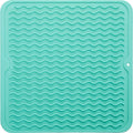 Silicone Dish Drying Mat for Multiple Usage,Easy clean,Eco-friendly,Heat-resistant Silicone Mat for Kitchen Counter or Sink,Refrigerator or Drawer liner Mint M 12 inches x 12 inches