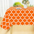 Smiry Rectangle Table Cloth, Waterproof Vinyl Tablecloth with Flannel Backing for Rectangle Tables, Wipeable Spillproof Plastic Tablecloths for Dining, Indoor and Outdoor (60"x120", Bright Orange)