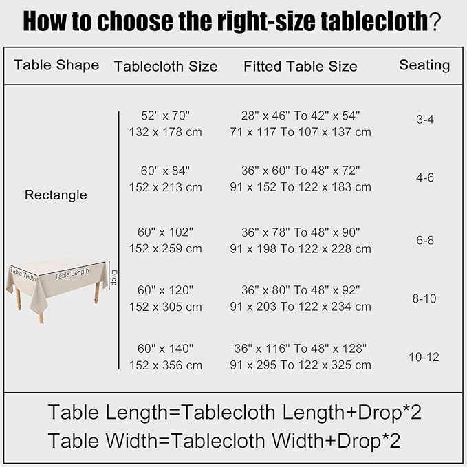 Smiry Square Table Cloth Linen Textured, Waterproof Spillproof Anti-Wrinkle Burlap Tablecloth, Washable Decorative Fabric Table Cover for Dining, Party, Banquet, 60 x 60 Inch, Beige