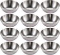 Sauce Dishes 12PCS 3.46inch Stainless Steel Sauce Bowl Mini Individual Round Seasoning Dishes Sushi Dipping Bowl Appetizer Plates (Silver)