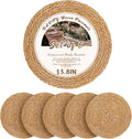 13.8 in Round Woven Placemats Plate Chargers Set of 6, Boho Farmhouse Rustic Woven Place Mats for Dining Table Decor, Rattan Wicker Table Mats Jute Braided Chargers for Dinner Plates