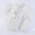 FINGERCRAFT Dinner Cloth Napkin Cotton Muslin Double Gauze 12 Pack with Classic Lace for Everyday Use, Wedding, Party, Christmas, Easter Napkins Cloth are Pre Shrunk and Good Absorbency White