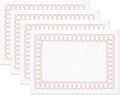 Hofdeco Premium Coastal Patio Indoor Outdoor Placemat Set of 4, 14"x19" Double-Layered, Waterproof Cloth Placemat for Kitchen or Dining Table. Blush Pink Embroidered Frame