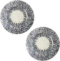 i-lan 2 Pack 13 Inch Mother of Pearl Decorative Charger Plates for Display, Sea Shell Inlay Wood Charger Plates for Dining, Party, Modern Style Decor Placemats for Dinner Plates,Black