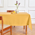 Solino Home Linen Tablecloth for Rectangle Tables 60 x 132 Inch - 100% Pure Linen Mustard Yellow Table Cloth - Fete, Machine Washable Cloth Tablecloth for Spring, Easter