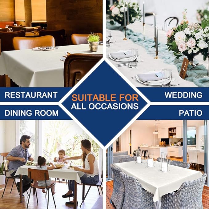 Smiry Rectangle Table Cloth, Waterproof Heavy Duty Vinyl Tablecloths, Wipeable Washable Table Cover for Kitchen and Dining Room (Grey, 60" X 84")
