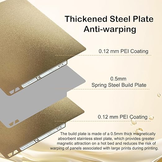 P2S PEI Build Plate Double Sided Textured PEI Sheet with Identification Code for P2S /A1/X1C/P1P/P1S/X1E 3D Printers 257x257mm PEI Coating Platform for Bambulabs