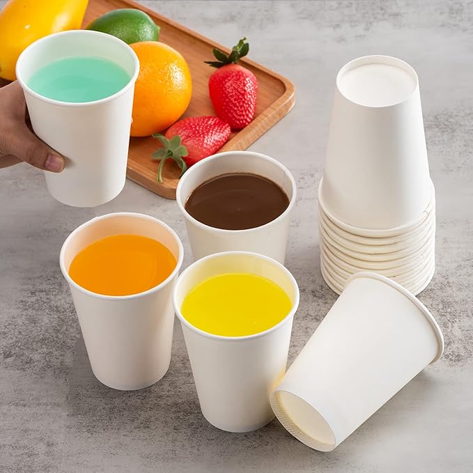 RACETOP 1000 pack 12 oz Disposable Coffee Cups, Hot Paper Cups Ideal for Party, Home, Office