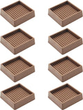 2X2 Rubber Caster Cups, Non Slip Furniture Pads, Anti-Slip Gripper, Anti Skid Furniture Feet, Anti Slide Floor Protector for Bed Couch Table Chair Stoppers - 8 Pack, Brown