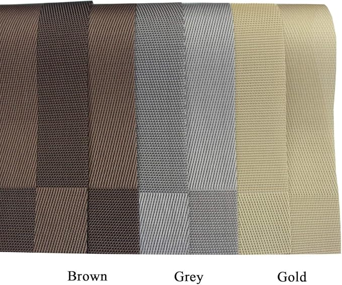 PIGCHCY Place Mats Heat-Resistant Non Slip Placemats Easy Wipe Clean Table Mats Woven Vinyl Placemats for Dining Table(Set of 6, Brown)