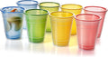 KX-WARE 18 Ounce Double Walled Colorful Tabletop Insulated Plastic Tumbler Cup Keeps Drinks Cold and Hot, set of 8 Multicolor