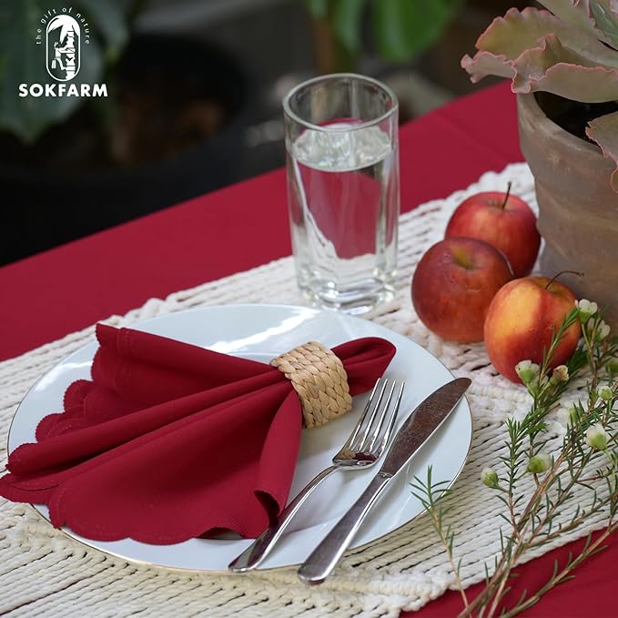 12 Pcs Square Woven Napkin Rings, Water Hyacinth Easter Napkin Rings Set Of 12, Anillos Para Servilletas De Tela, Boho Napkins Holder For Elegant Table Decoration, Christmas Table Decor, Wedding Decor
