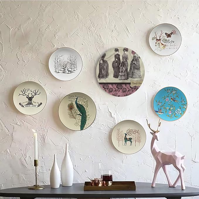 Ceramic Display Plate, Victorian Ceramic Hanging Decorative Plate, Women Fashion Handbag, 7 Inch, Household Custom Ceramic Plate, Multicolor
