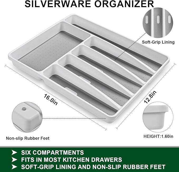 49 Pieces Silverware Sets With Organizer And Steak Knives,Stainless Steel Flatware Sets Service For 8 Person For Home Kitchen,Tableware Cutlery Sets,Includes Knife Spoon and Forks Sets