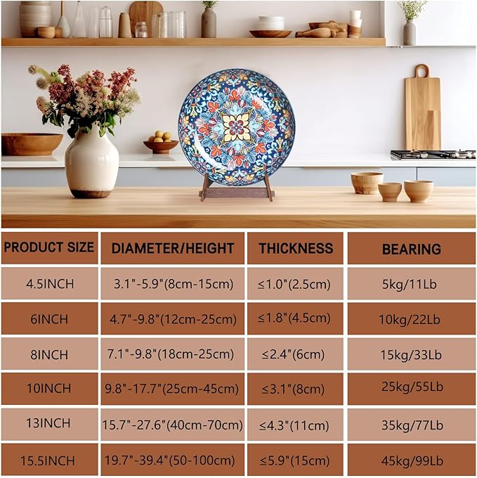Plate Stands for Display,10 Inch wooden Plate Holder Display Stands,Frame holder stand for Book, Picture,plaque, Decorative Plate, Photo and Platter, Tabletop Art.(1 Pack )