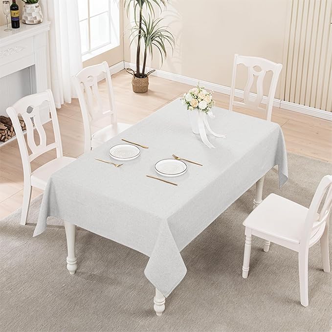 BALCONY & FALCON Rectangle Tablecloth Washable Wrinkle Resistant and Water Proof Table Cloth Decorative Linen Fabric Tablecloths for Dining Parties Kitchen Wedding and Outdoor Use (Owl Gray, 55x70)