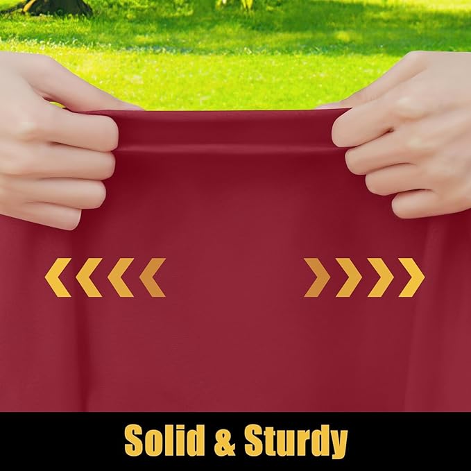 Smiry Rectangle Picnic Table Cloth, Waterproof Elastic Fitted Tablecloths for 4 Foot Tables, Washable Polyester Table Cover for Camping, Indoor and Outdoor (Wine Red, 30"x48")