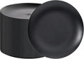 EI enjonirinjonir 80pcs Black Plastic Plates Disposable for Dinner,10.25inch Party Plates Disposable Heavy Duty,Elegant Matte Plastic Plate Frosted is Ideal for Wedding/Birthday//Tables Decoration