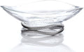 nambe Braid Centerpiece Bowl | Fruit Display Bowl | Decorative Bowl for Table Décor or Kitchen Counter | Chrome Plate and Glass | Modern Centerpiece | 11-Inch