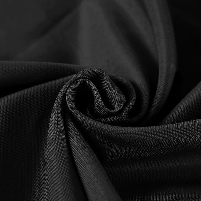 Fokitut 6 Pack Rectangle Tablecloth, 90x132 Inch, Stain Resistant and Wrinkle Polyester Table Cloth, Fabric Table Cover for Kitchen Dining, Wedding, Party, Holiday Dinner-Black