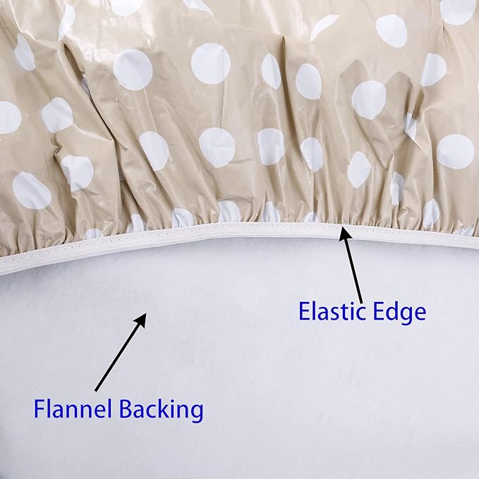 Walrus Round Vinyl Fitted Tablecloth with Flannel Backing Elastic Edge Design Table Cover Waterproof Oil-Proof PVC Table Cloth Stain-Resistant Best for 45"-56" Round
