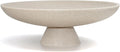 Large Decorative Bowl, Modern Resin Pedestal Bowl for Home Decor, Stylish Fruit Bowl for Kitchen Counter, Chic Key Holder for Entry Table, Beige
