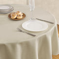Tablecloth Linen Textured Waterproof & Stain Resistant Table Cloth Wrinkle Free Decorative Fabric Farmhouse Table Cover for Dining/Party/Buffet/Wedding, 60 x 60 Inch, Beige