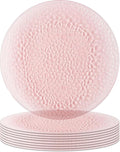 PARTY BARGAINS 13-Inch Charger Plates - 8 Pack, Hammered Pink, Heavy-Duty Disposable Chargers for Elegant Dining - Ideal for Weddings and Formal Events