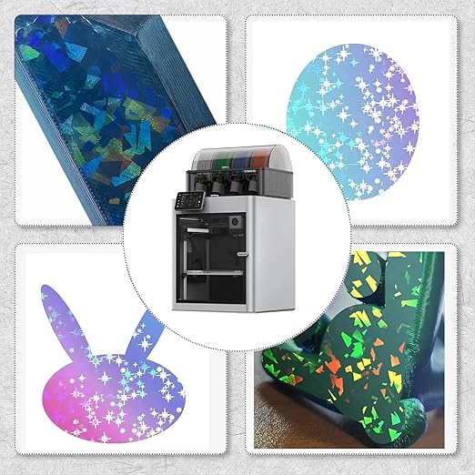 Rainbow Confetti PEF+Galaxy PEY Smooth Build Plate for Bambu Lab X1 X1C X1E P1P P1S P2S A1, Double Sided Textured Spring Steel Sheet Flexible Plate for Bambu Lab 3D Printer 257x257mm