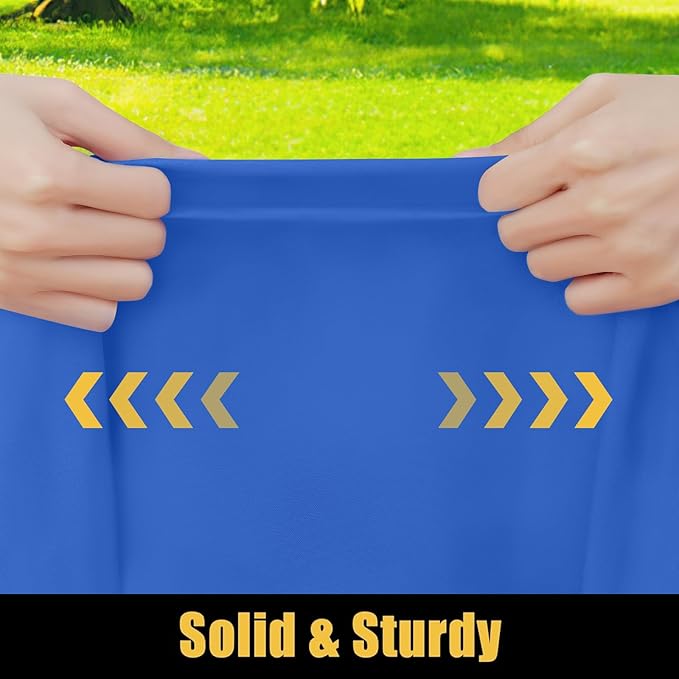 Smiry Rectangle Picnic Table Cloth, Waterproof Elastic Fitted Tablecloths for 6 Foot Tables, Washable Polyester Table Cover for Camping, Indoor and Outdoor (Blue, 30"x72")