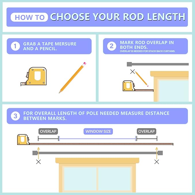 Curtain Rods for Windows 16 to 200 Inches Adjustable Length 1 Inch Diameter Window Curtain Rod with Aluminium Finials, Gold