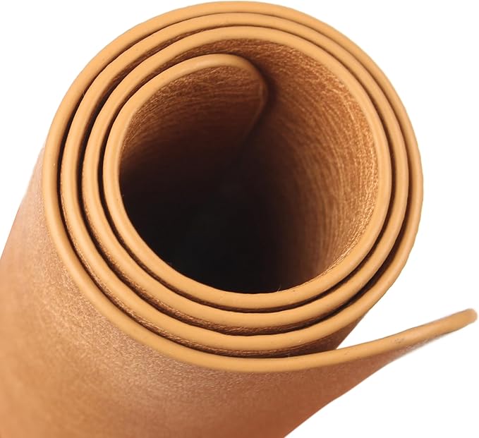 Faux Leather Placemats with Rounded Corners Set of 6,Washable&Wipeable Place Mats,Waterproof&Heat-Resistant Table Mats, Good for Kitchen and Kids-Khaki