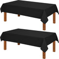Hiasan 2 Pack Faux Linen Rectangle Tablecloth - Wrinkle and Stain Resistant Washable Table Cloth for Kitchen Dining Room Holiday Table Cover for Party Dinner, Black, 54 x 120 Inch