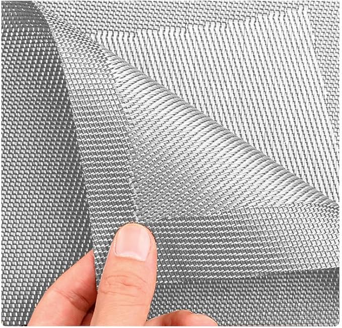 Wedge Shape Placemats for Round Dinner Table Woven Vinyl Wipe Clean Non Slip Plastic Table Mats Set of 4（Grey）