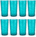 KX-WARE 18-ounce Acrylic Highball Glasses Plastic Tumbler, set of 8 Turquoise